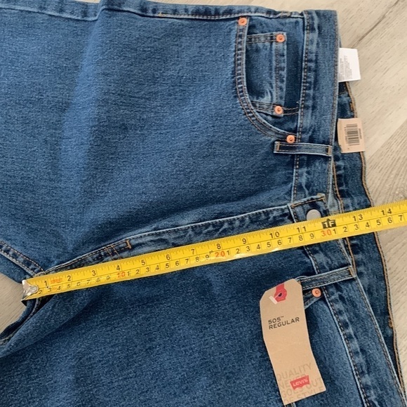 Levi’s 505 regular blue jeans 38 x 32  tan NWT‎ straight leg - Picture 10 of 13
